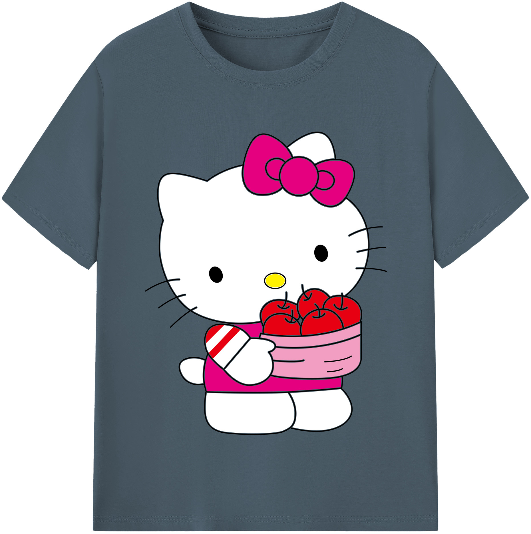 （画像用） Hello Kitty ハローキティ 綿100％半袖Tシャツ（フロントプリント）